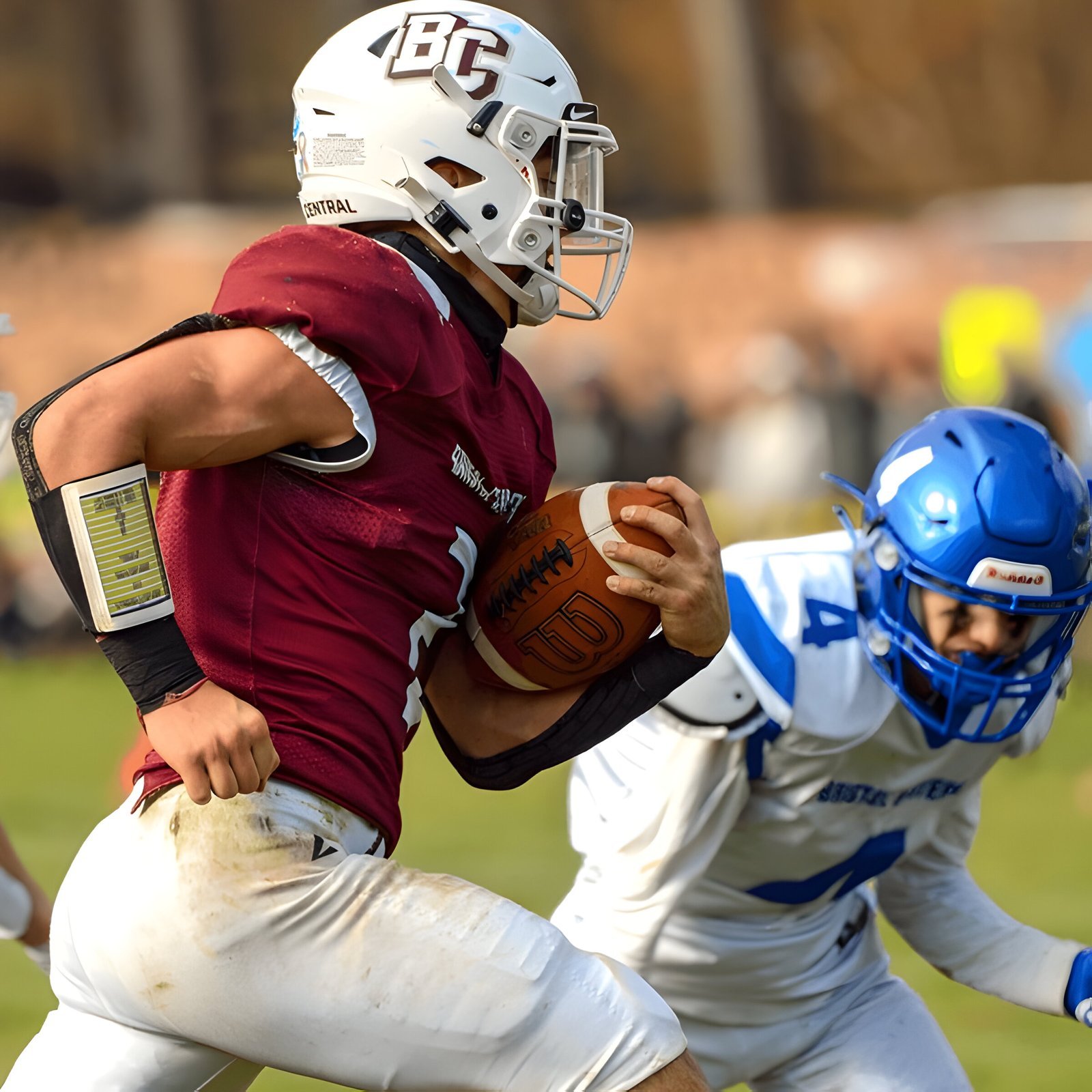 high school football player collapses