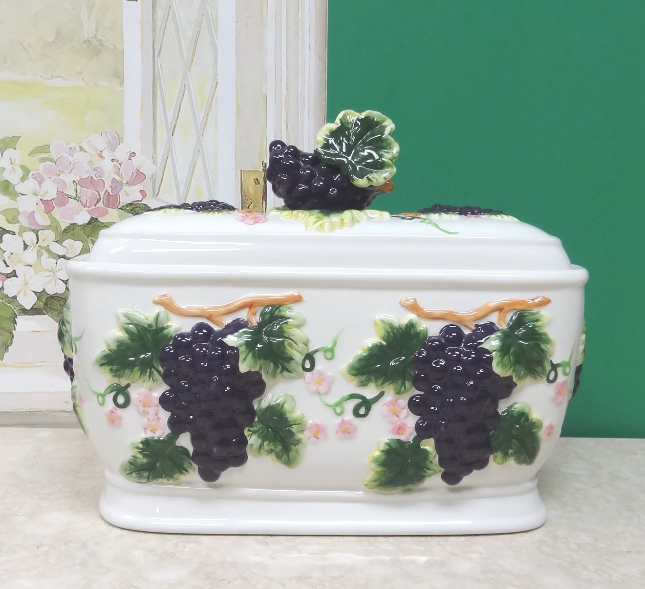 bread box with grape design yahoo